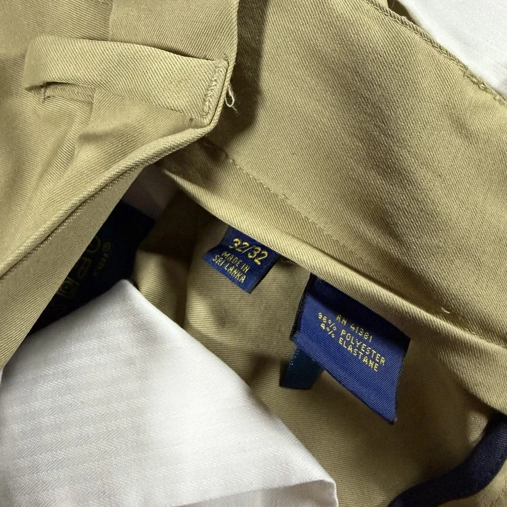 Polo‎ Ralph Lauren Performance Pants Mens 32x32 Khaki Chino Stretch Golf Preppy